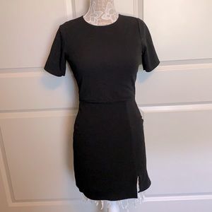 Black mini with small slit